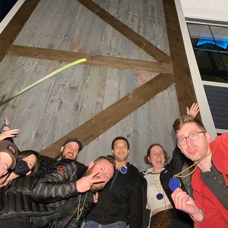 The Bonfire team outside one of their favorite places to play shuffleboard